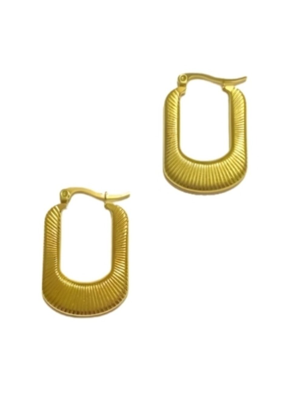 Elegant Gold-Plated Stainless Steel Hoop Earrings #15